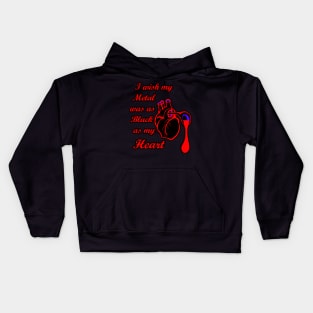 Black Metal Heart Kids Hoodie